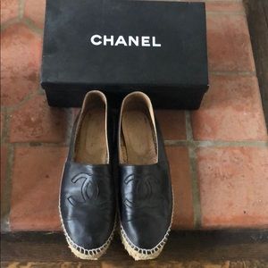 CHANEL leather espadrilles